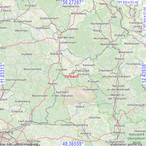 Vorbach on map