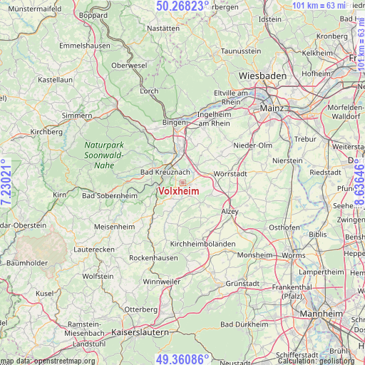 Volxheim on map