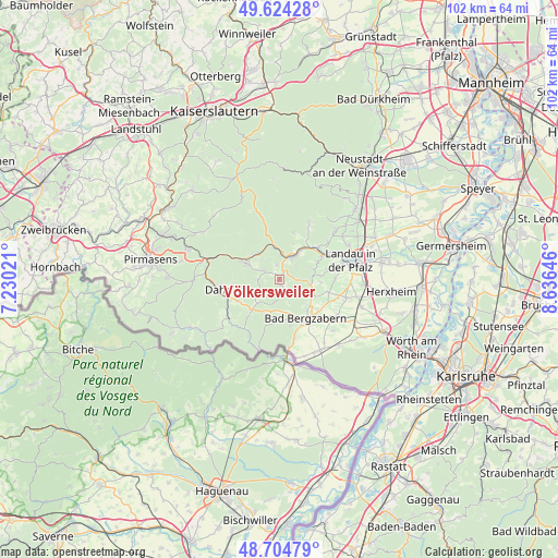 Völkersweiler on map