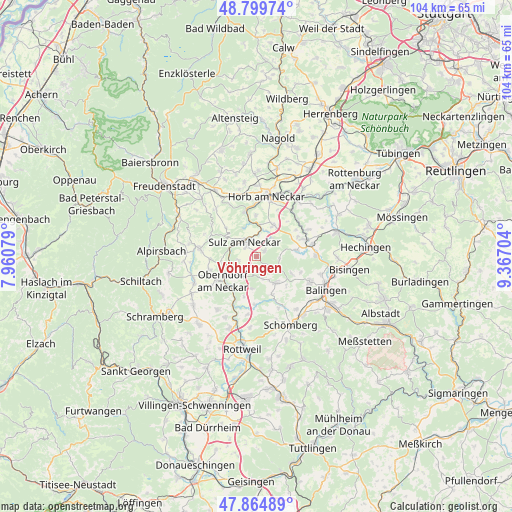 Vöhringen on map
