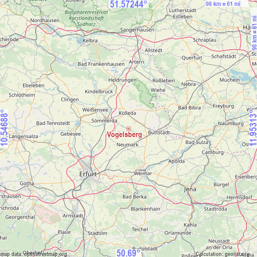 Vogelsberg on map