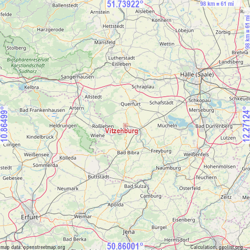 Vitzenburg on map