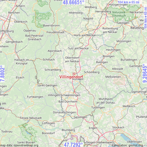 Villingendorf on map