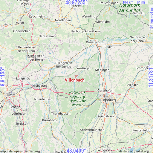 Villenbach on map