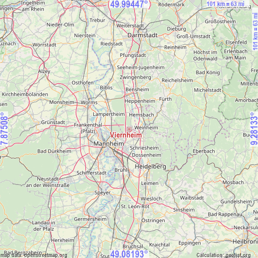 Viernheim on map