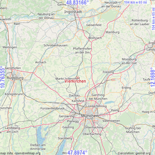 Vierkirchen on map
