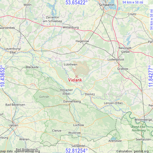 Vielank on map