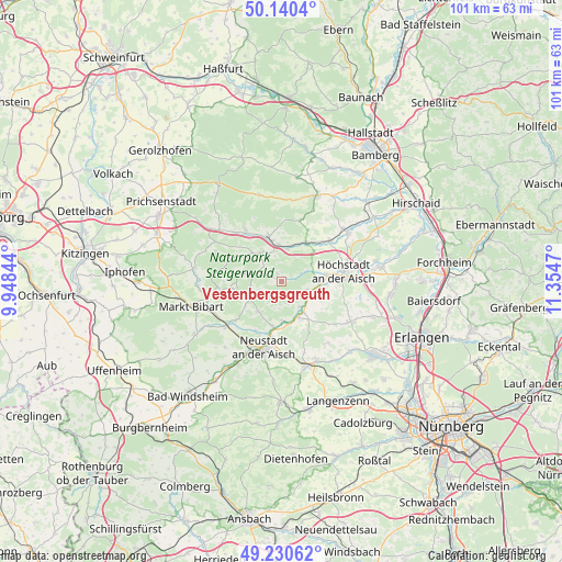 Vestenbergsgreuth on map