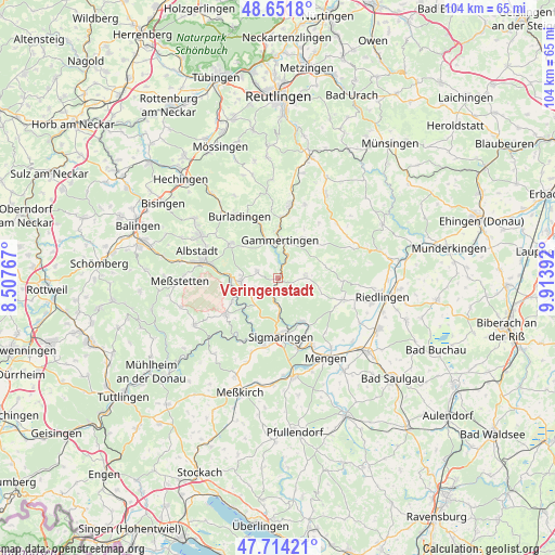 Veringenstadt on map