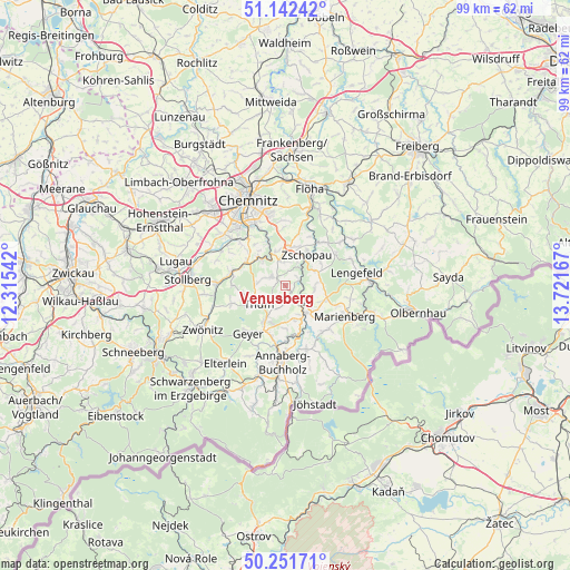 Venusberg on map