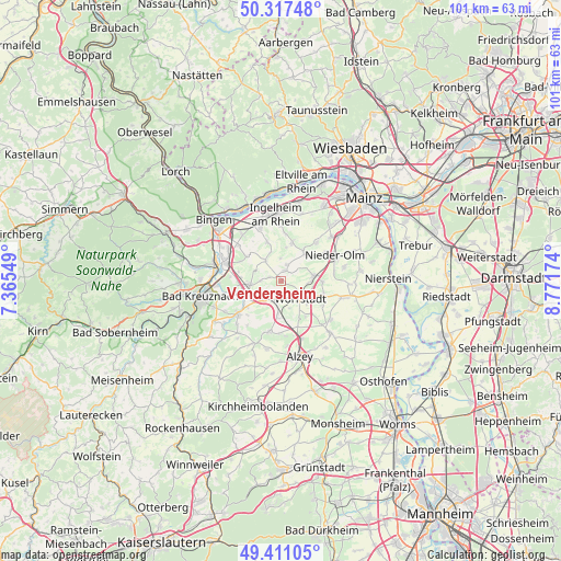 Vendersheim on map