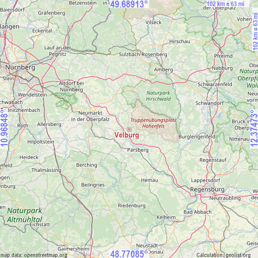 Velburg on map