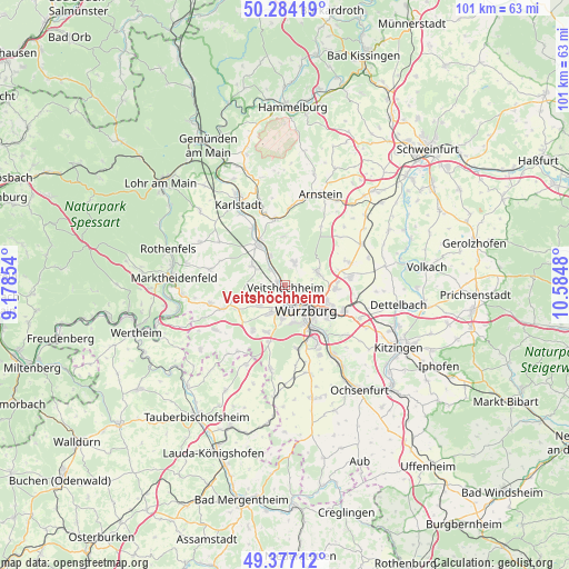 Veitshöchheim on map