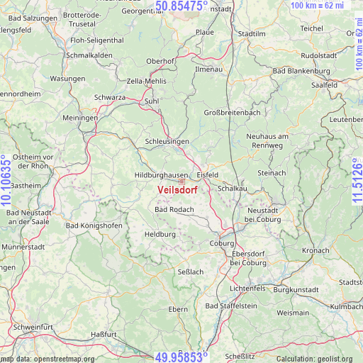 Veilsdorf on map