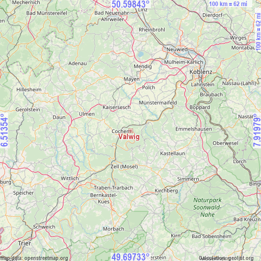 Valwig on map