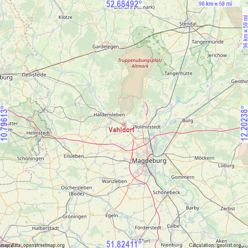 Vahldorf on map