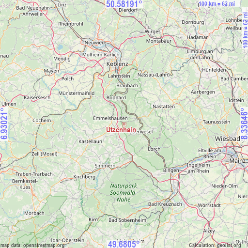 Utzenhain on map