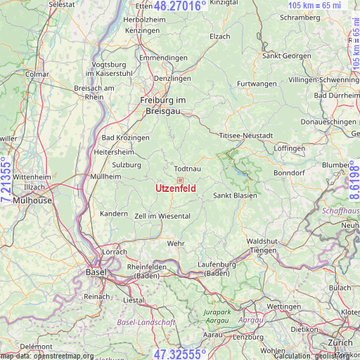 Utzenfeld on map
