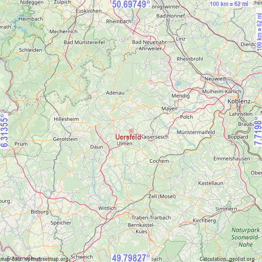 Uersfeld on map