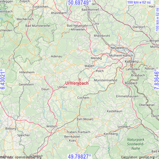 Urmersbach on map