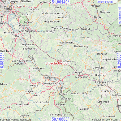 Urbach-Überdorf on map