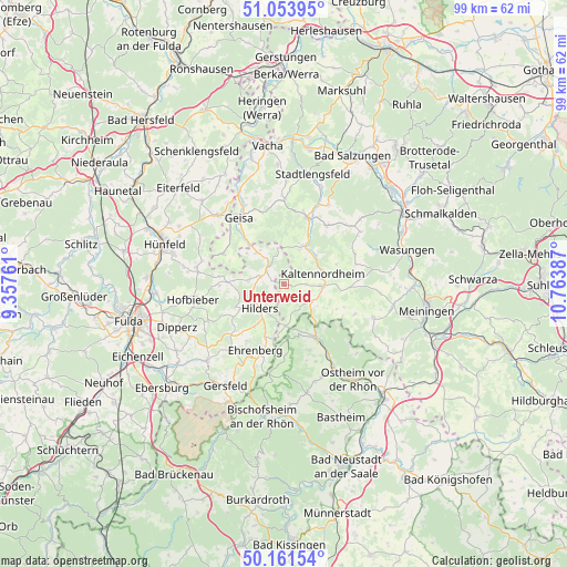 Unterweid on map