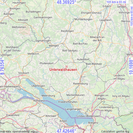 Unterwaldhausen on map