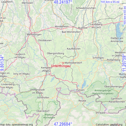 Unterthingau on map