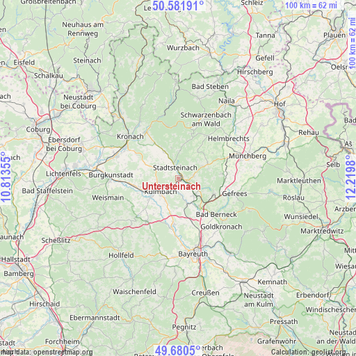 Untersteinach on map