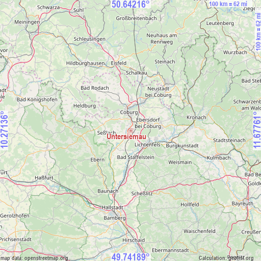 Untersiemau on map