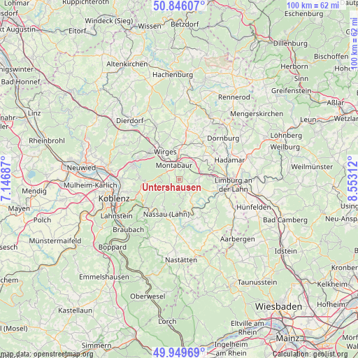 Untershausen on map