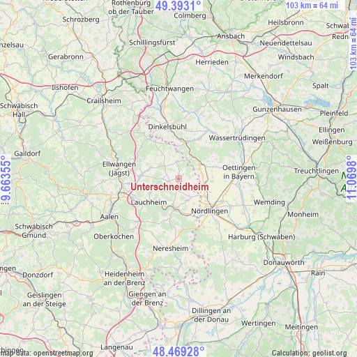 Unterschneidheim on map