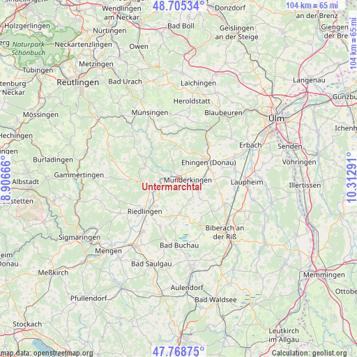 Untermarchtal on map