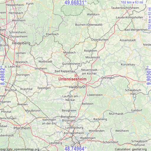 Untereisesheim on map