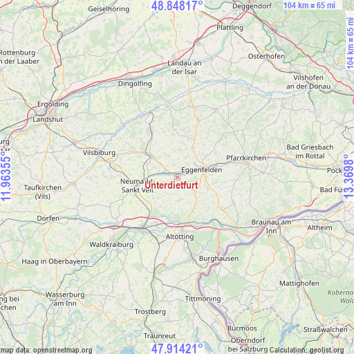 Unterdietfurt on map