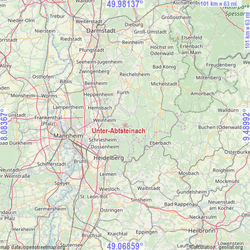 Unter-Abtsteinach on map