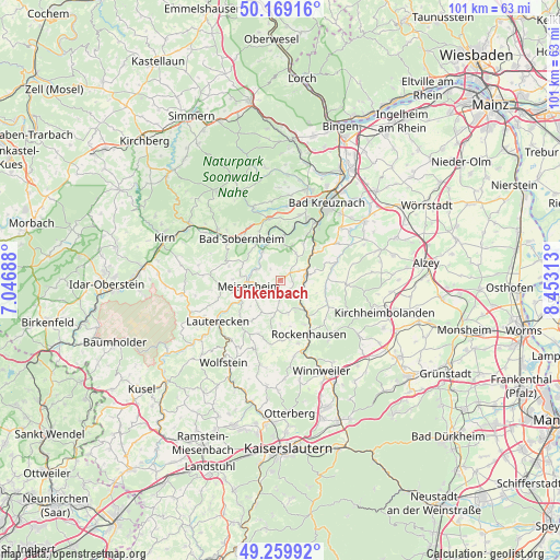 Unkenbach on map