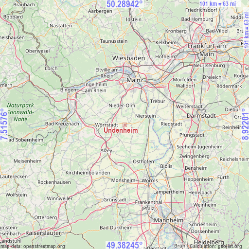 Undenheim on map