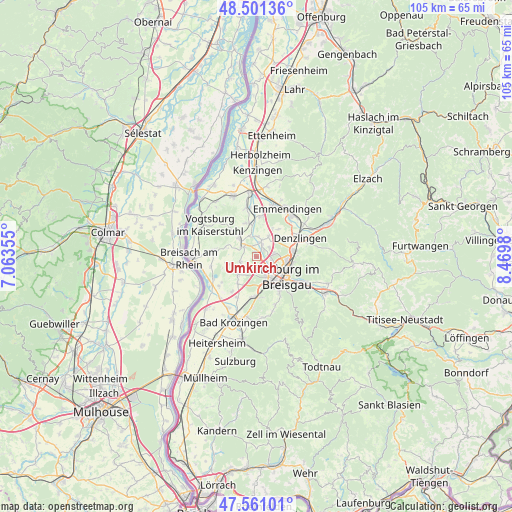 Umkirch on map