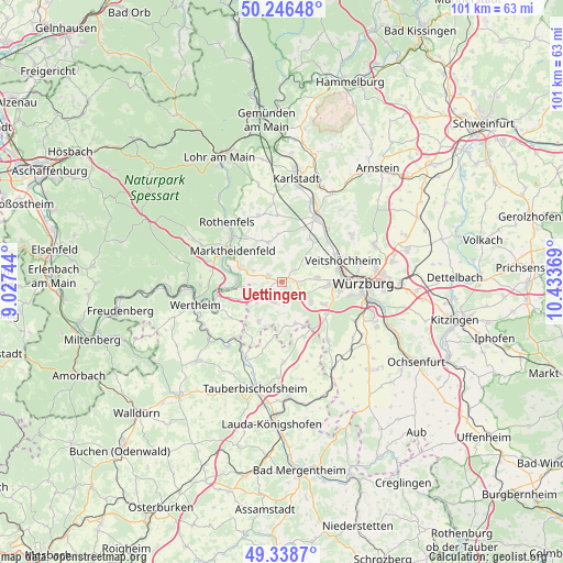 Uettingen on map