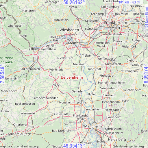 Uelversheim on map
