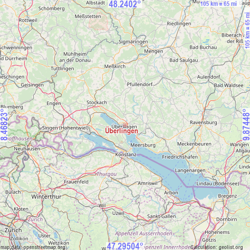 Überlingen on map