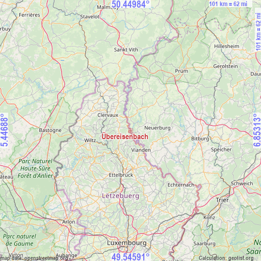 Übereisenbach on map