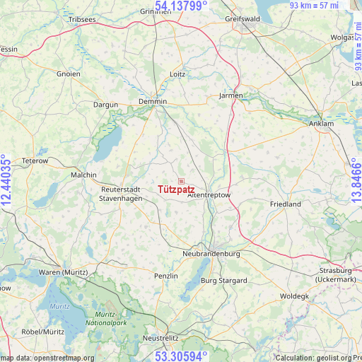 Tützpatz on map