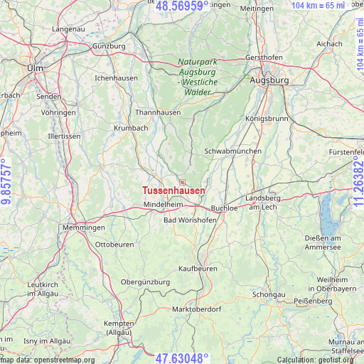 Tussenhausen on map