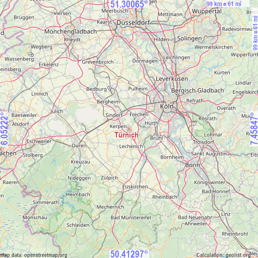 Türnich on map