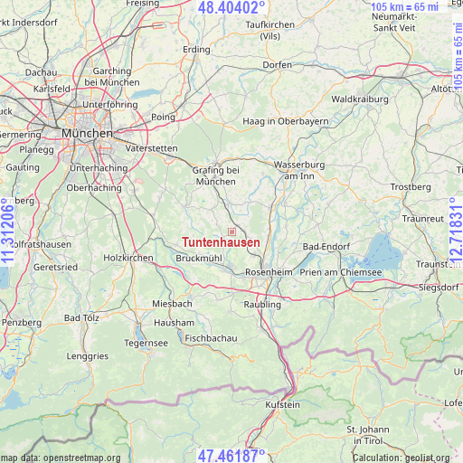 Tuntenhausen on map