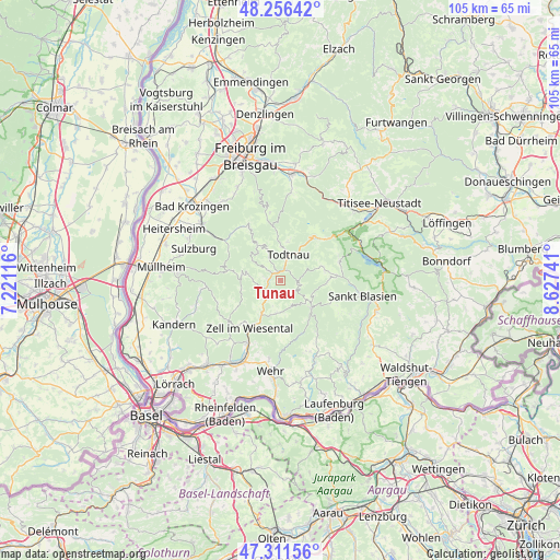 Tunau on map