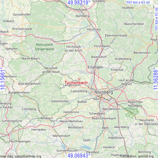 Tuchenbach on map