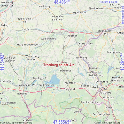 Trostberg an der Alz on map